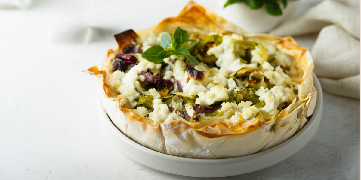 Spinach, Asparagus & Feta Phyllo Tart