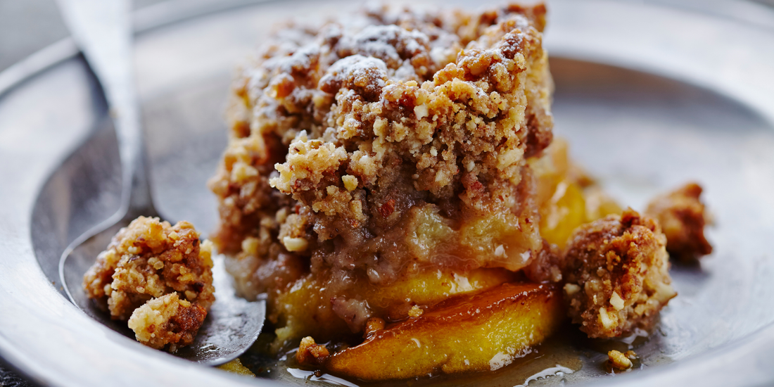 Frozen Peach Crumble Cake